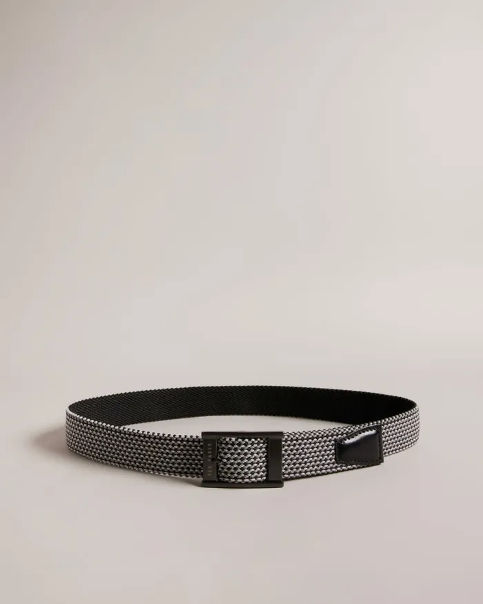 Men COLUMMM 8211 Reversible Woven Elastic Belt Black Ted Baker Belts Men COLUMMM 8211 Reversible Woven Elastic Belt Black Ted Baker Belts