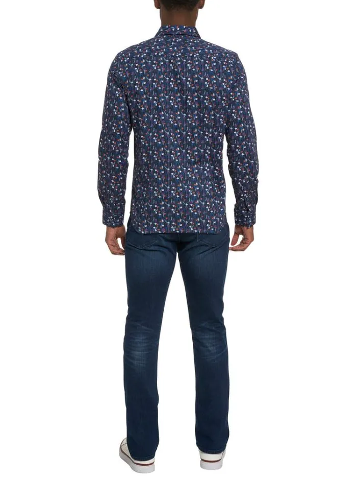 Men EGGER LONG SLEEVE KNIT BUTTON DOWN SHIRT Multi Robert Graham Button Down Shirts