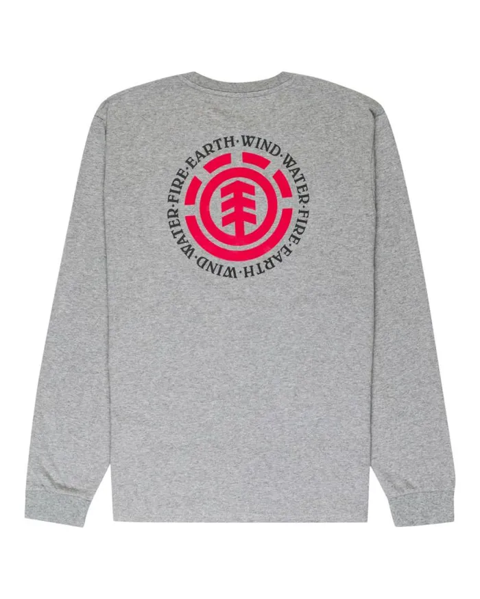 Men Element TShirts Seal Long Sleeve TShirt Light Grey Heather