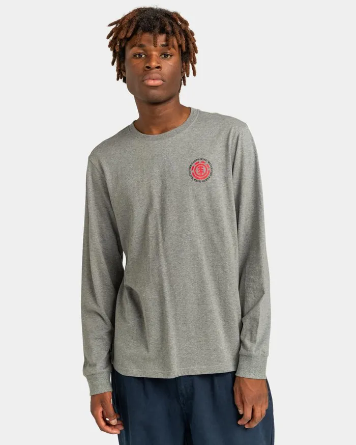 Men Element TShirts Seal Long Sleeve TShirt Light Grey Heather
