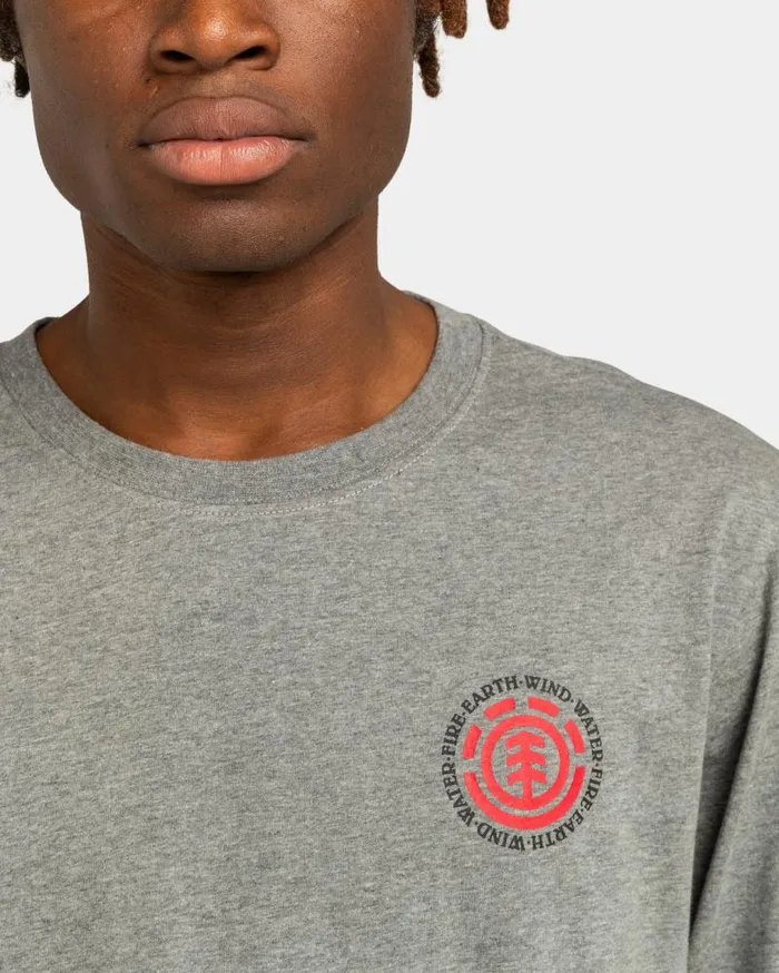 Men Element TShirts Seal Long Sleeve TShirt Light Grey Heather