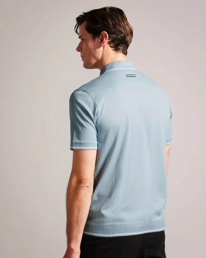 Men ERWEN 8211 Regular Fit Textured Polo Shirt Light Blue Ted Baker Polo Shirts Men ERWEN 8211 Regular Fit Textured Polo Shirt Light Blue Ted Baker Polo Shirts