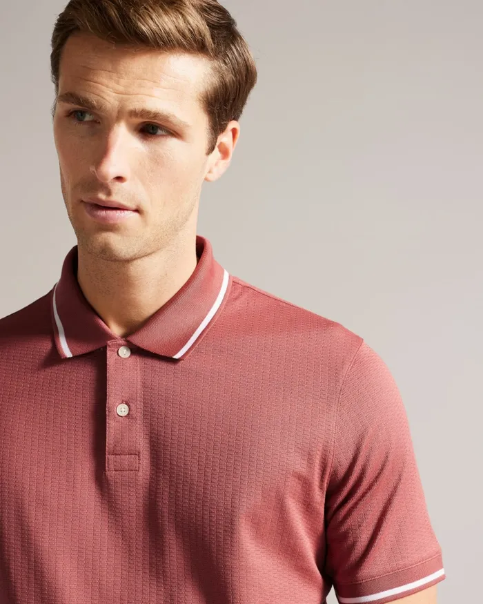 Men ERWEN 8211 Regular Fit Textured Polo Shirt Medium Pink Ted Baker Polo Shirts Men ERWEN 8211 Regular Fit Textured Polo Shirt Medium Pink Ted Baker Polo Shirts