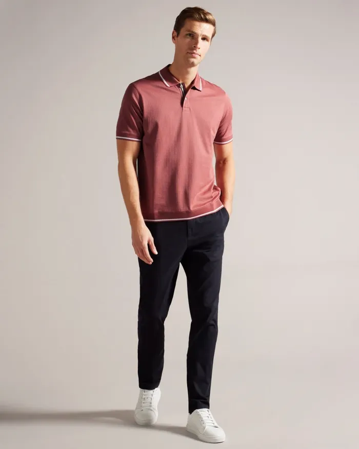 Men ERWEN 8211 Regular Fit Textured Polo Shirt Medium Pink Ted Baker Polo Shirts Men ERWEN 8211 Regular Fit Textured Polo Shirt Medium Pink Ted Baker Polo Shirts