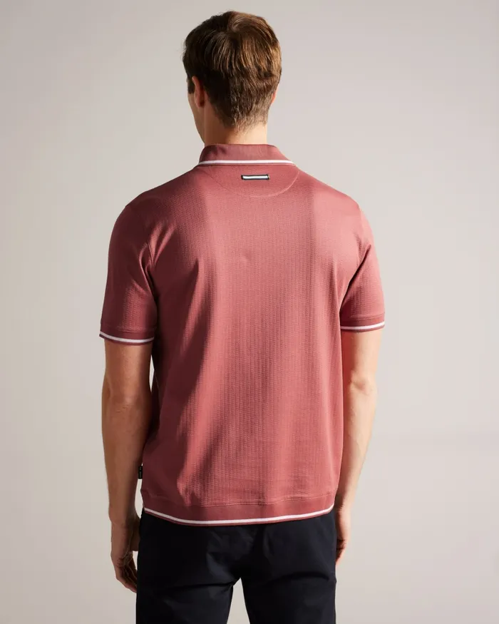 Men ERWEN 8211 Regular Fit Textured Polo Shirt Medium Pink Ted Baker Polo Shirts Men ERWEN 8211 Regular Fit Textured Polo Shirt Medium Pink Ted Baker Polo Shirts