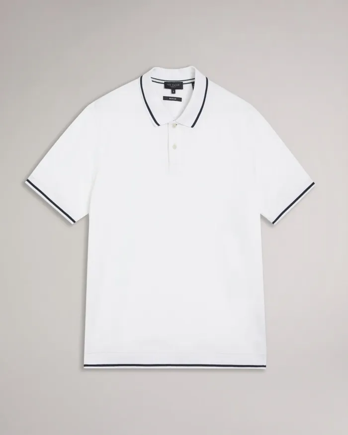 Men ERWEN 8211 Regular Fit Textured Polo Shirt White Ted Baker Tops