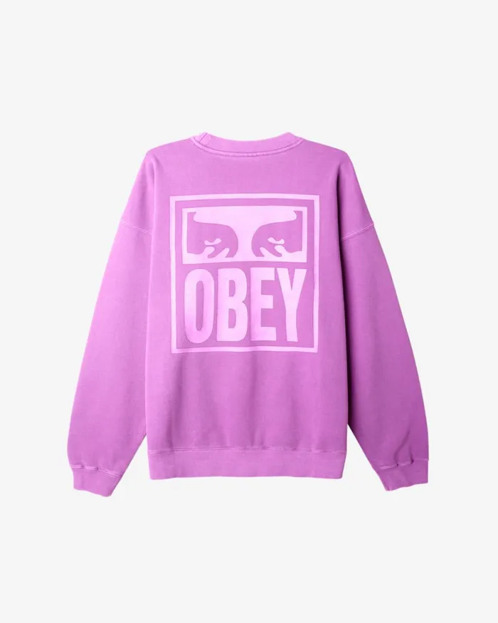 Men EYES ICON EXTRAHEAVY CREWNECK Pigment Pirate Black OBEY Clothing SWEATSHIRTS