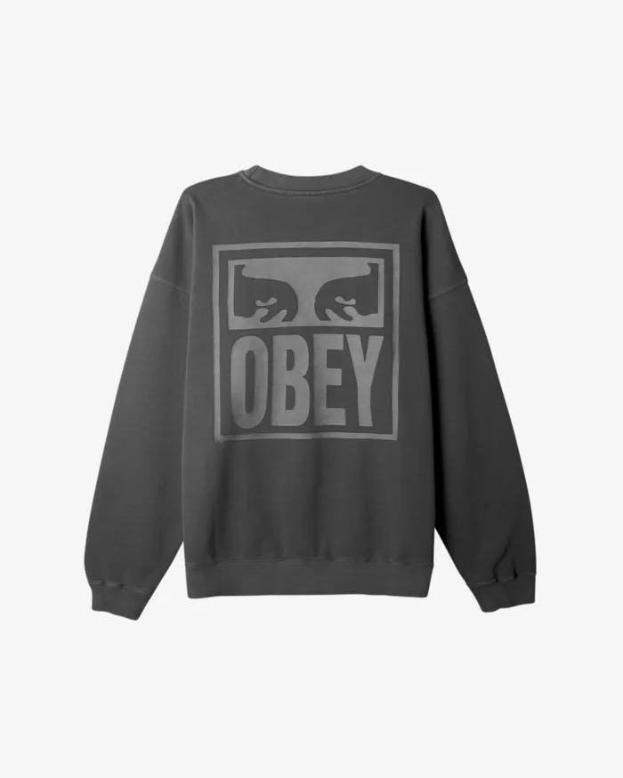 Men EYES ICON EXTRAHEAVY CREWNECK Pigment Pirate Black OBEY Clothing SWEATSHIRTS Men EYES ICON EXTRAHEAVY CREWNECK Pigment Pirate Black OBEY Clothing SWEATSHIRTS