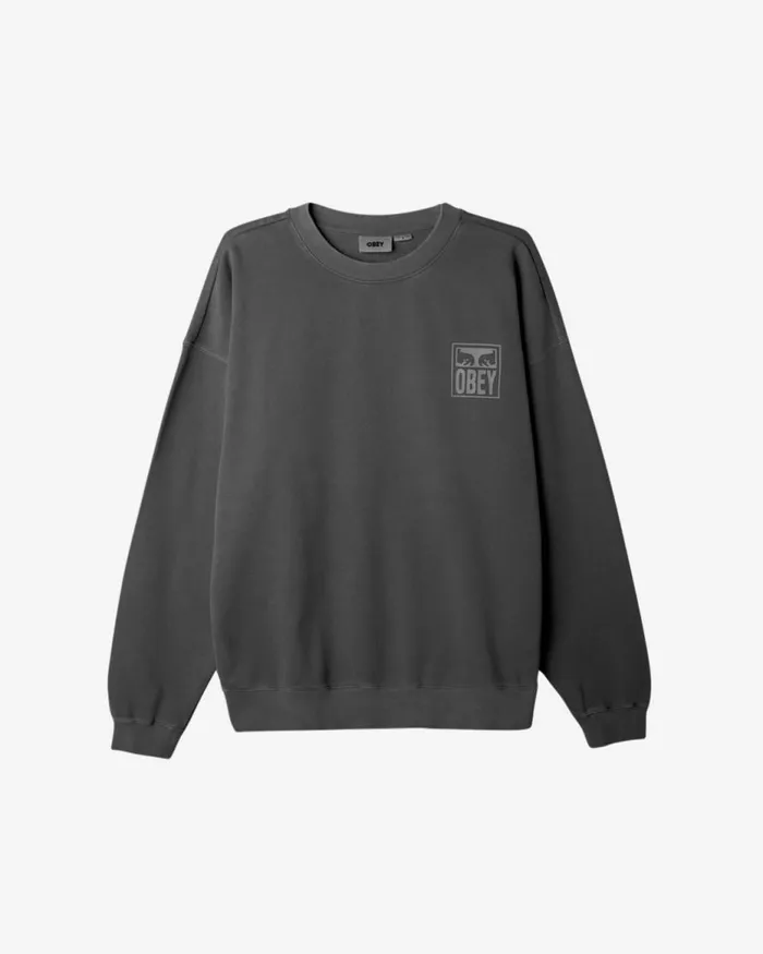 Men EYES ICON EXTRAHEAVY CREWNECK Pigment Pirate Black OBEY Clothing SWEATSHIRTS Men EYES ICON EXTRAHEAVY CREWNECK Pigment Pirate Black OBEY Clothing SWEATSHIRTS