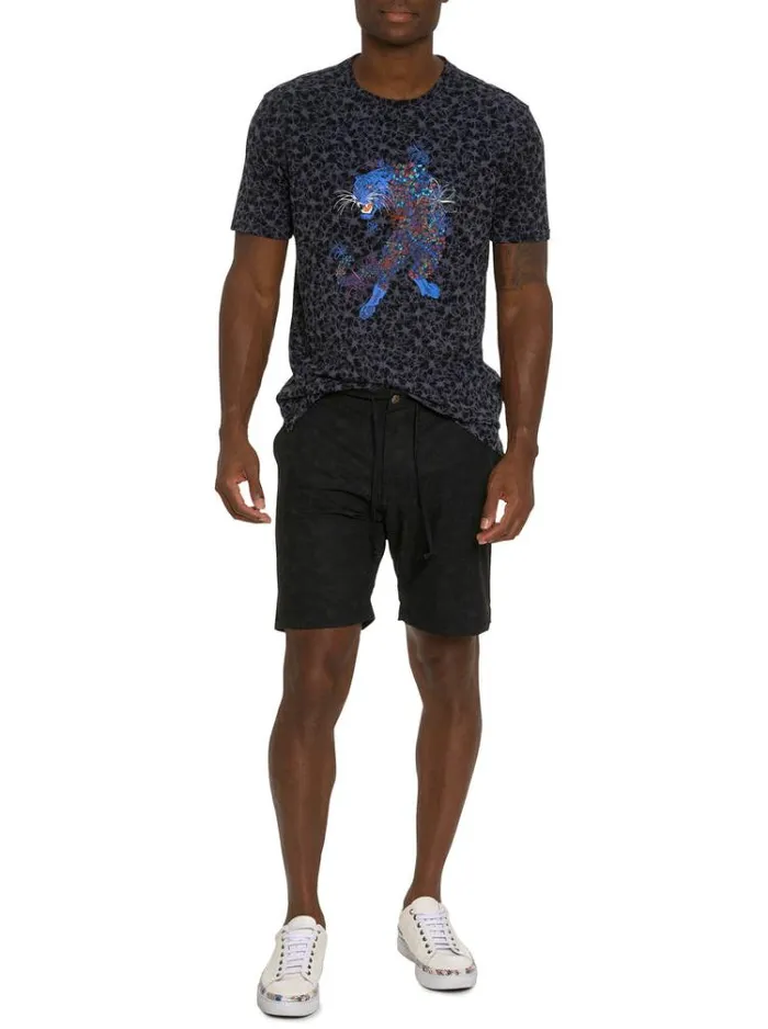 Men FLORAL TIGER BEACH TO BAR SHORT Black Robert Graham Shorts and Swim