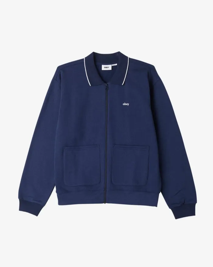 Men FONTANA ZIP FRONT POLO Academy Navy OBEY Clothing SWEATSHIRTS