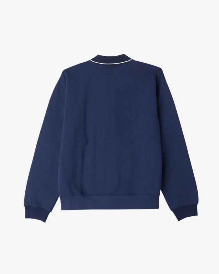 Men FONTANA ZIP FRONT POLO Academy Navy OBEY Clothing SWEATSHIRTS