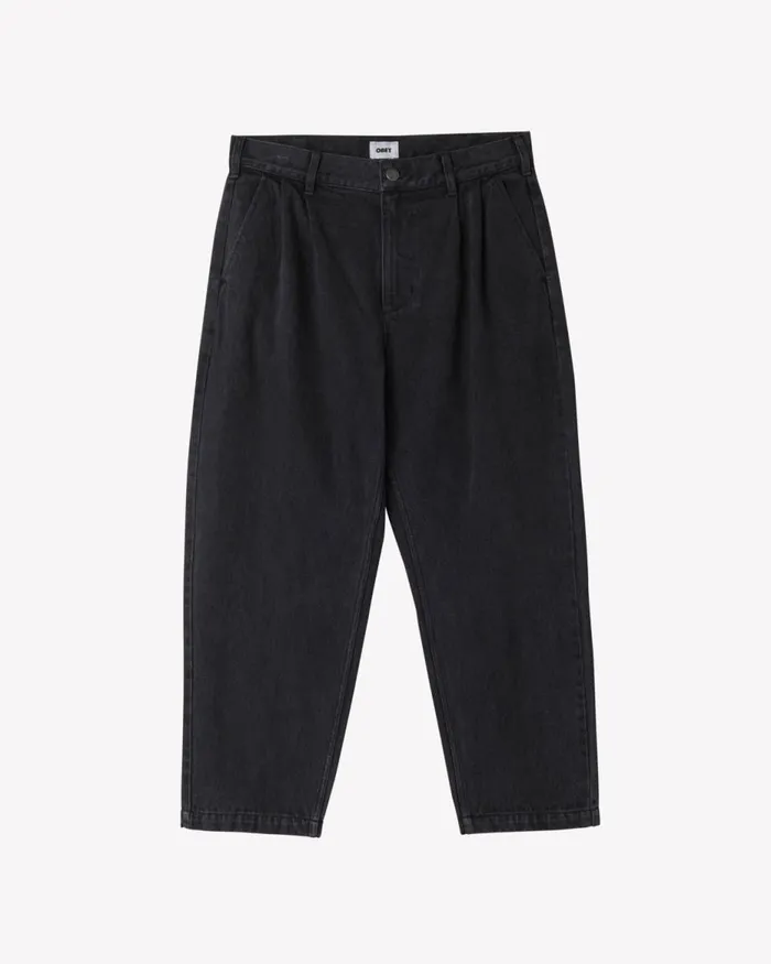 Men FUBAR PLEATED DENIM Faded Black OBEY Clothing Denim