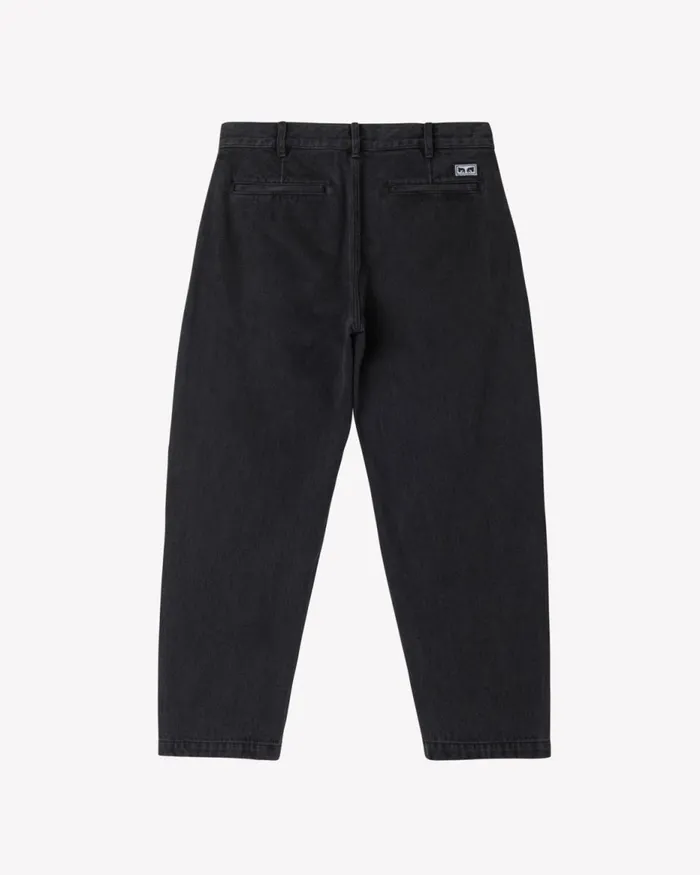 Men FUBAR PLEATED DENIM Faded Black OBEY Clothing Denim