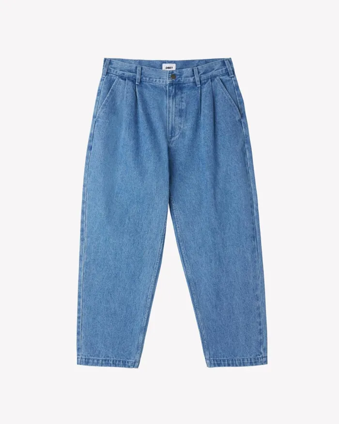 Men FUBAR PLEATED DENIM Faded Black OBEY Clothing Denim