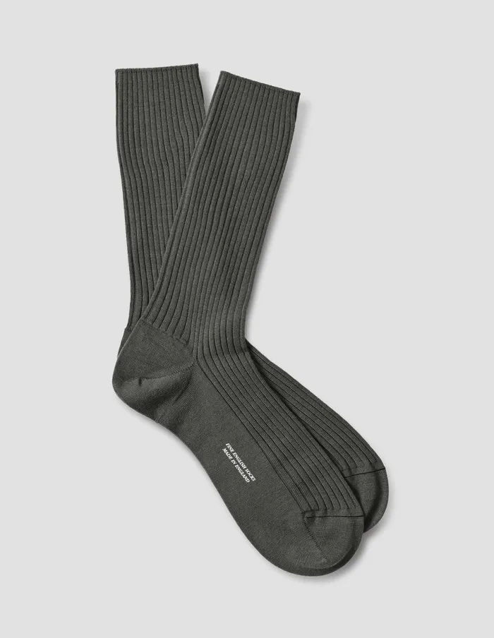 Men Full Rib Sock Dark Sage Margaret Howell Socks
