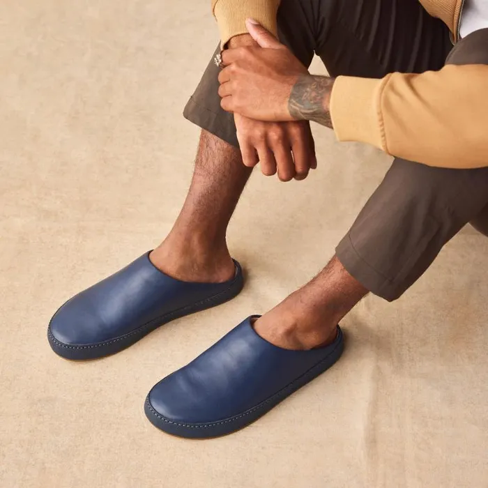 Men Hmani Mens Leather Mules Depth Indigo Olukai SlipOn Men Hmani Mens Leather Mules Depth Indigo Olukai SlipOn