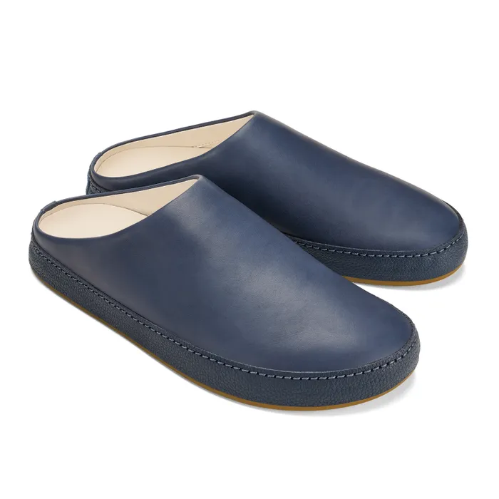 Men Hmani Mens Leather Mules Depth Indigo Olukai SlipOn Men Hmani Mens Leather Mules Depth Indigo Olukai SlipOn