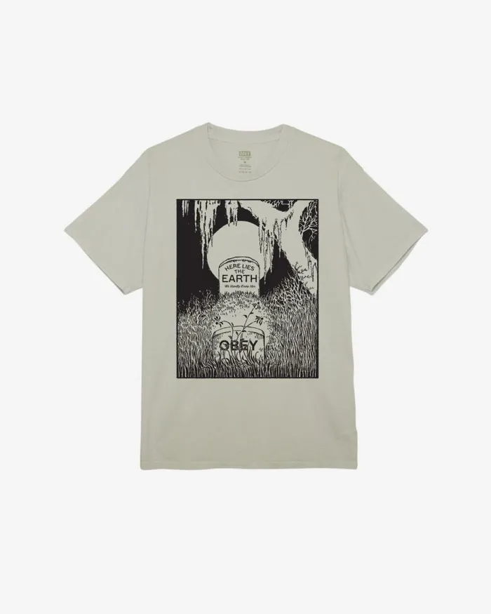 Men HERE LIES THE EARTH PIGMENT TSHIRT Pigment Vintage Black OBEY Clothing BIGWIG
