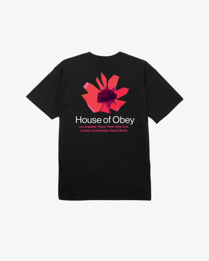Men HOUSE OF FLORAL CLASSIC TSHIRT Black OBEY Clothing TSHIRTS