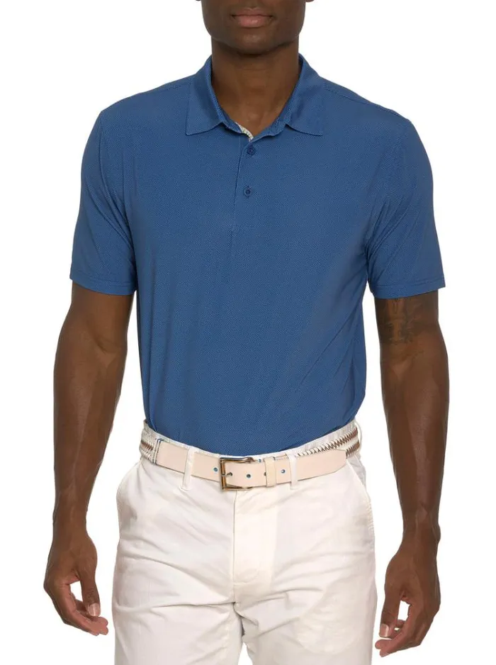 Men HYDE PERFORMANCE POLO Blue Robert Graham Polos and TShirts