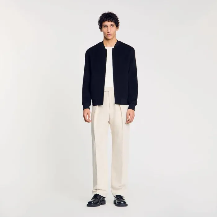 Men Jackets SANDRO Doublefaced Wool Jacket Black