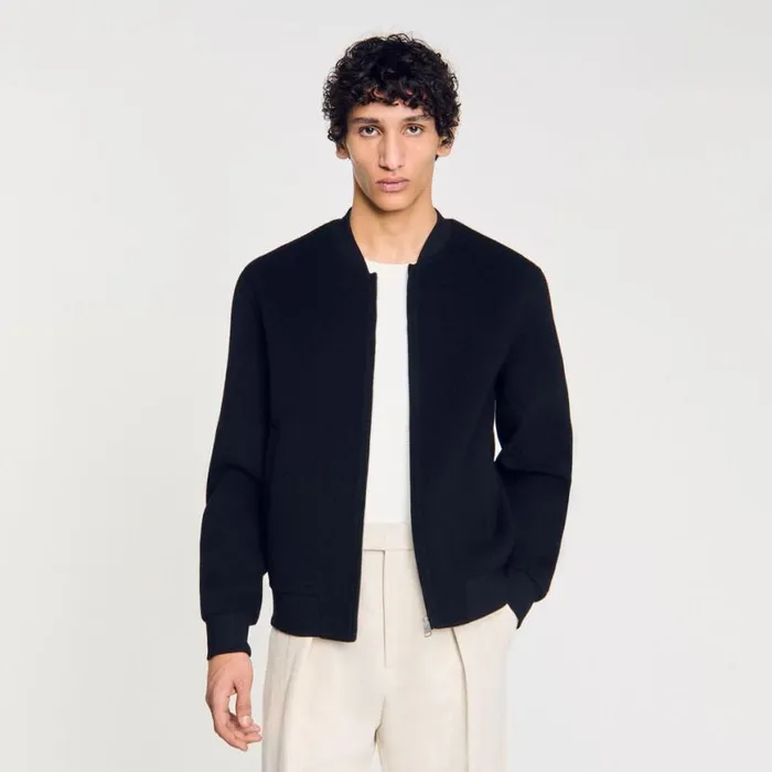 Men Jackets SANDRO Doublefaced Wool Jacket Black