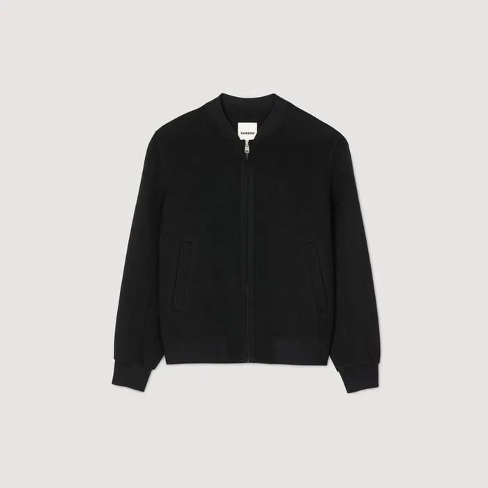 Men Jackets SANDRO Doublefaced Wool Jacket Black