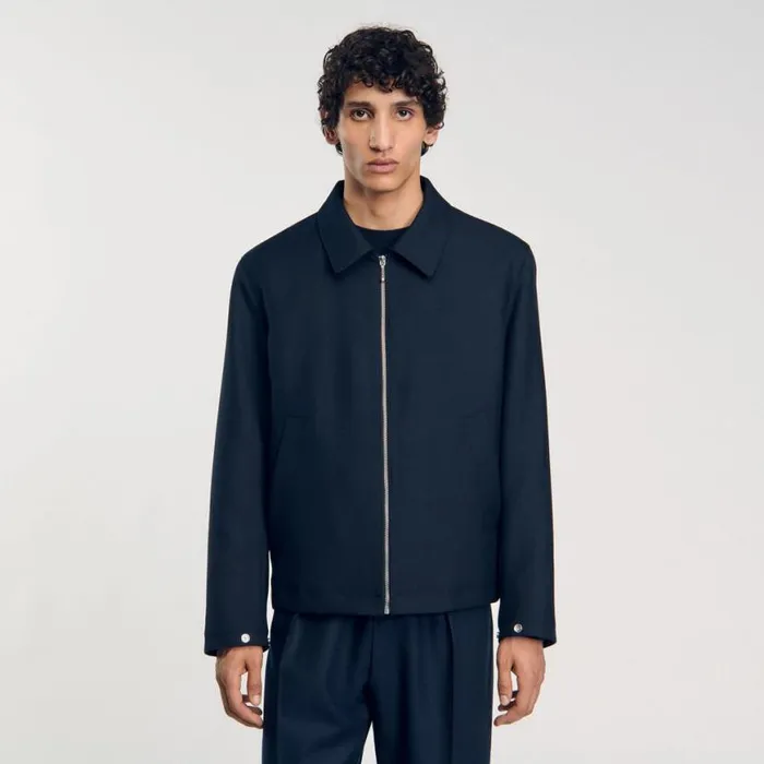 Men Jackets SANDRO Zipup Jacket Deep Blue