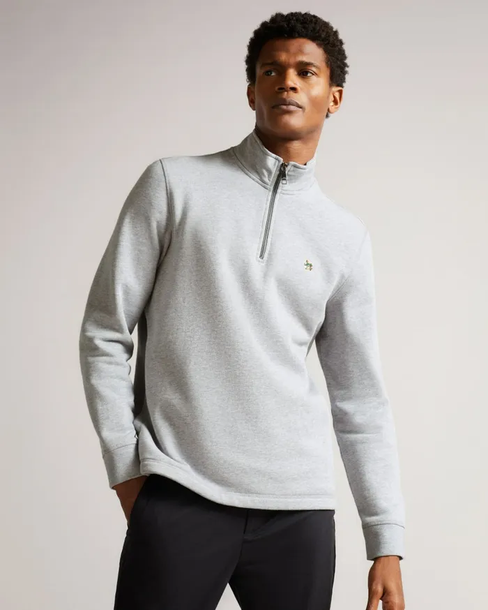 Men KILBRN 8211 High Neck Sweatshirt Light Grey Ted Baker Jumpers and Knitwear Men KILBRN 8211 High Neck Sweatshirt Light Grey Ted Baker Jumpers and Knitwear