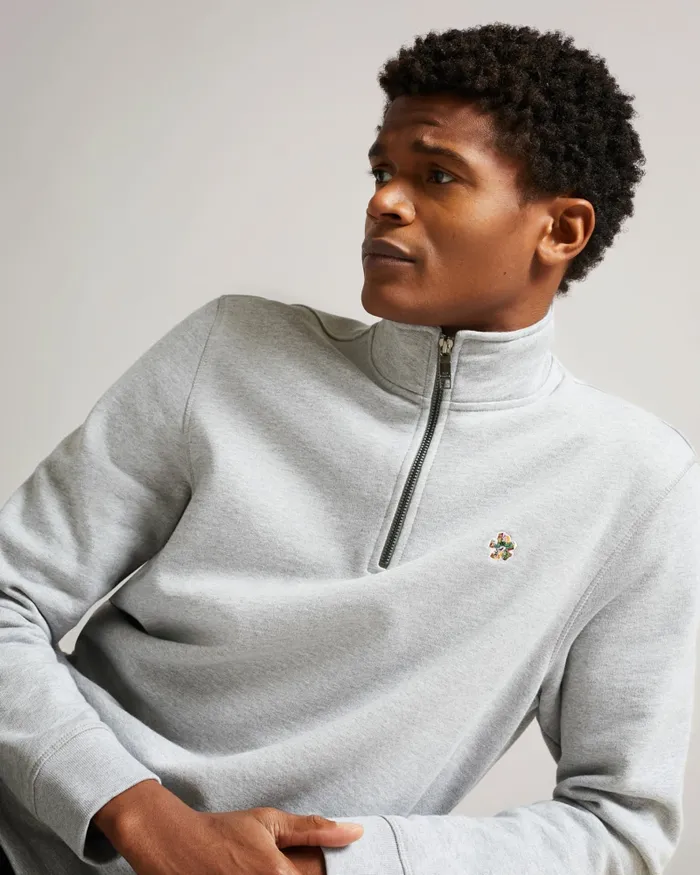 Men KILBRN 8211 High Neck Sweatshirt Light Grey Ted Baker Jumpers and Knitwear Men KILBRN 8211 High Neck Sweatshirt Light Grey Ted Baker Jumpers and Knitwear