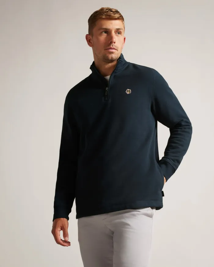 Men KILBRN 8211 High Neck Sweatshirt Navy Ted Baker Jumpers and Knitwear Men KILBRN 8211 High Neck Sweatshirt Navy Ted Baker Jumpers and Knitwear