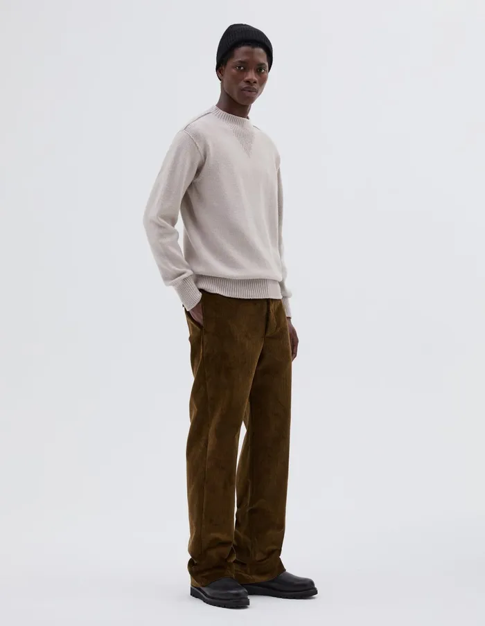 Men Knitted Sweatshirt Limestone Margaret Howell Knitwear