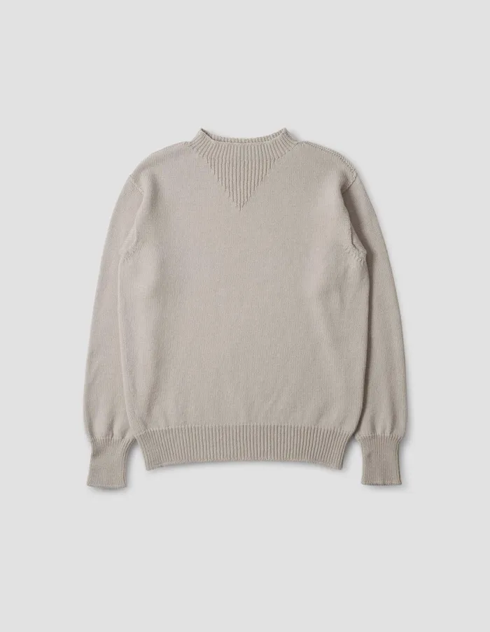 Men Knitted Sweatshirt Limestone Margaret Howell Knitwear