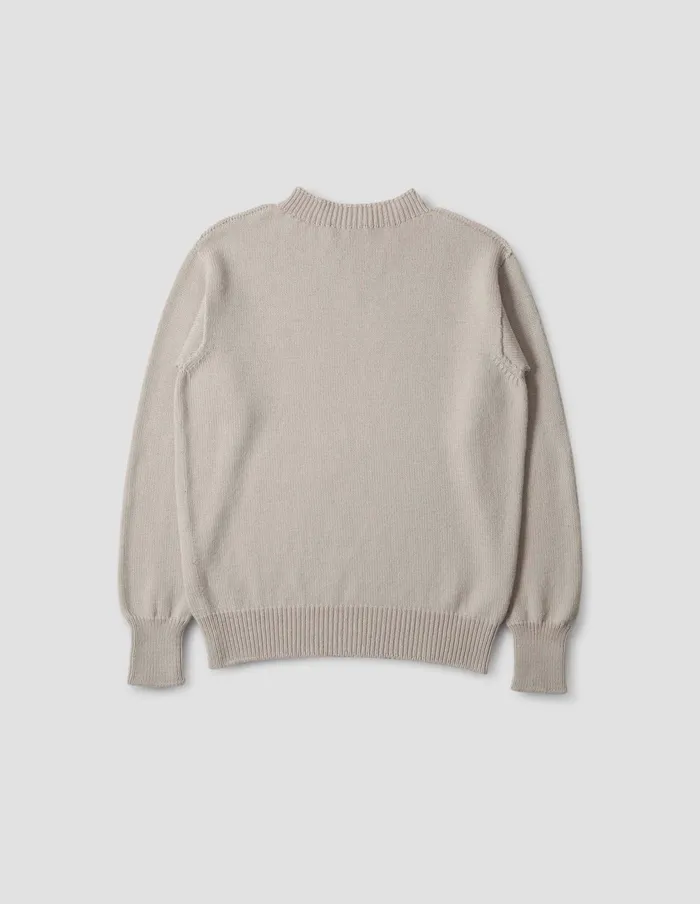 Men Knitted Sweatshirt Limestone Margaret Howell Knitwear