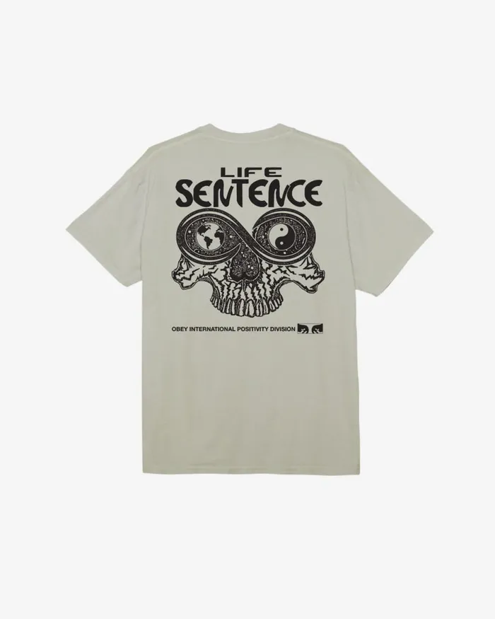 Men LIFE SENTENCE PIGMENT TSHIRT Pigment Silver Grey OBEY Clothing TSHIRTS