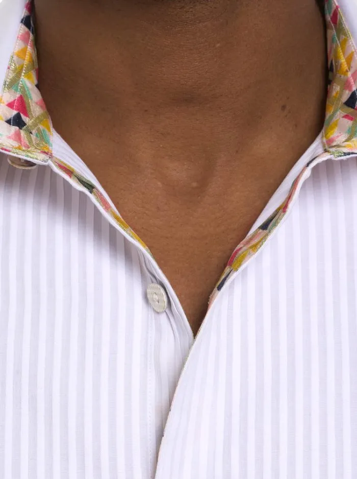 Men LIMITED EDITION THE PLEIADES LONG SLEEVE BUTTON DOWN SHIRT White Robert Graham Button Down Shirts