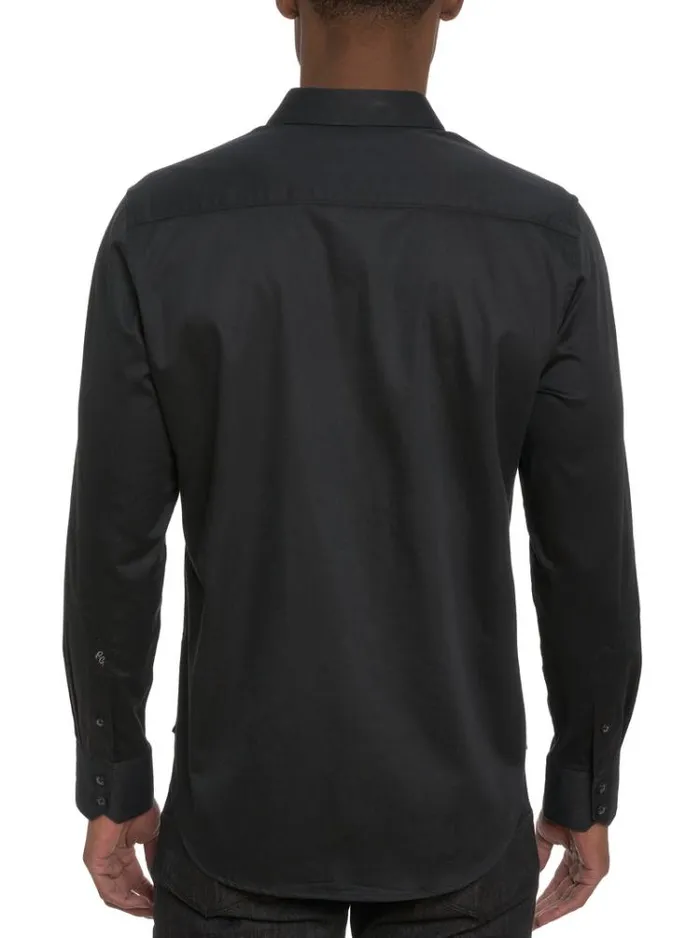 Men MAN CAVE LONG SLEEVE BUTTON DOWN SHIRT Black Robert Graham Button Down Shirts