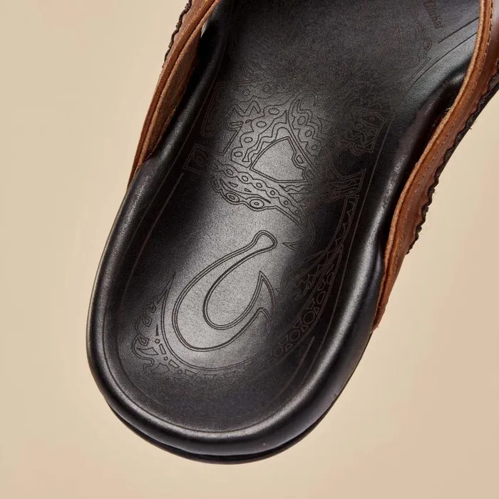 Men Mea Ola Mens Leather Beach Sandals Tan Dark Java Olukai Leather Men Mea Ola Mens Leather Beach Sandals Tan Dark Java Olukai Leather