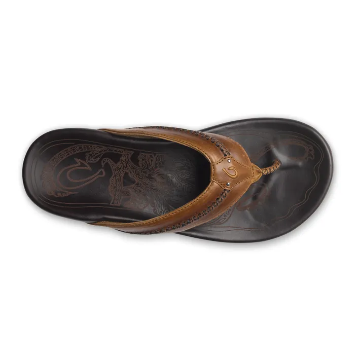 Men Mea Ola Mens Leather Beach Sandals Tan Dark Java Olukai Leather Men Mea Ola Mens Leather Beach Sandals Tan Dark Java Olukai Leather