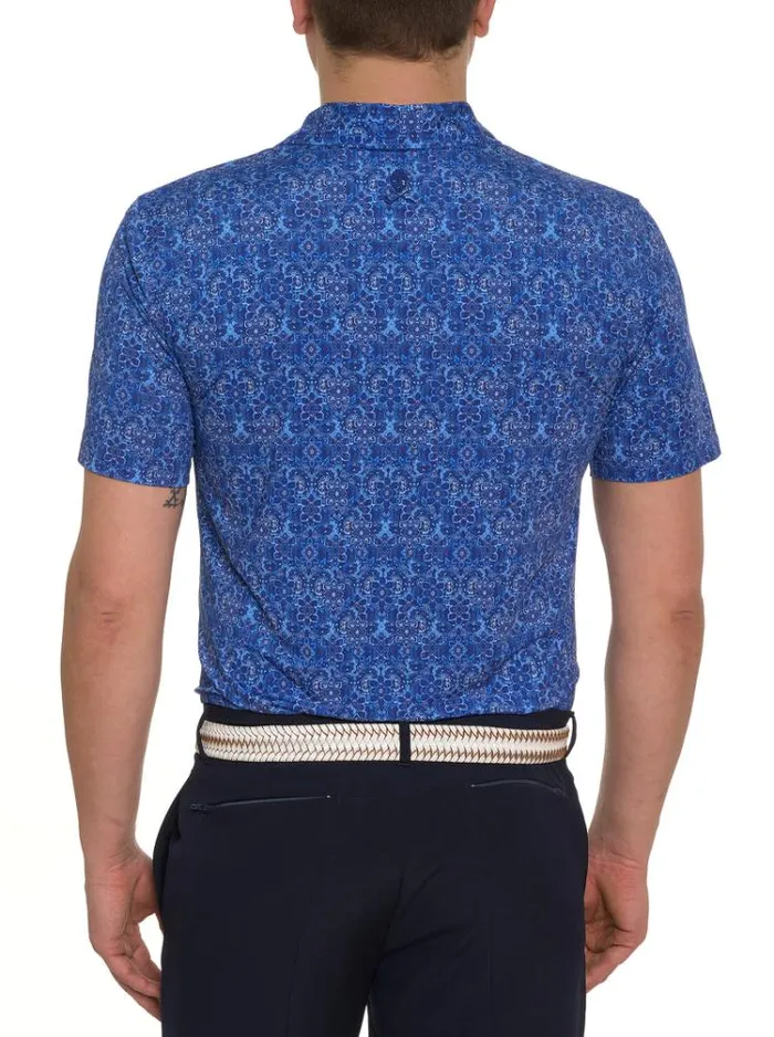 Men MEDALLION TILES PERFORMANCE POLO Navy Robert Graham Polos and TShirts