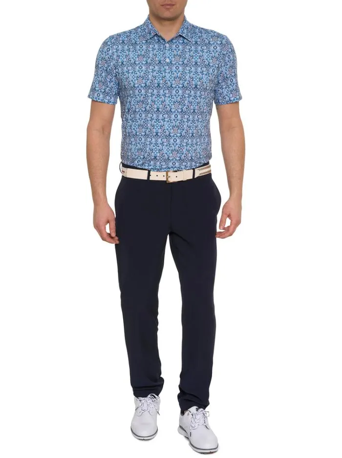 Men MEDALLION TILES PERFORMANCE POLO Navy Robert Graham Polos and TShirts
