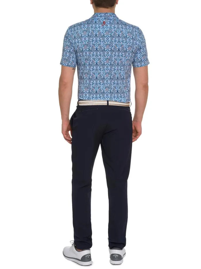 Men MEDALLION TILES PERFORMANCE POLO Navy Robert Graham Polos and TShirts