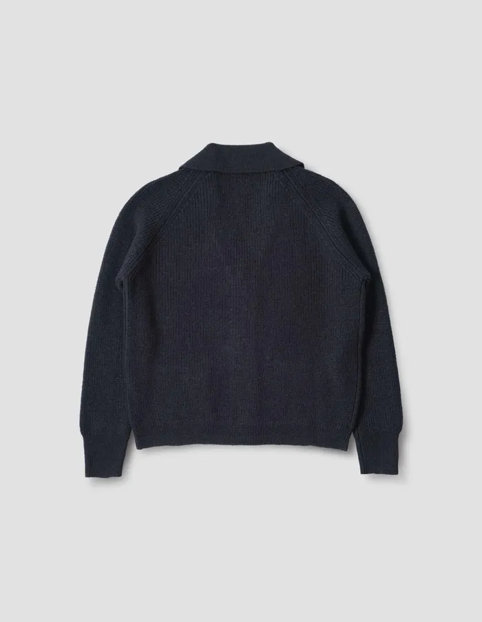 Men Mhl Collared Cardigan Ink Margaret Howell Knitwear