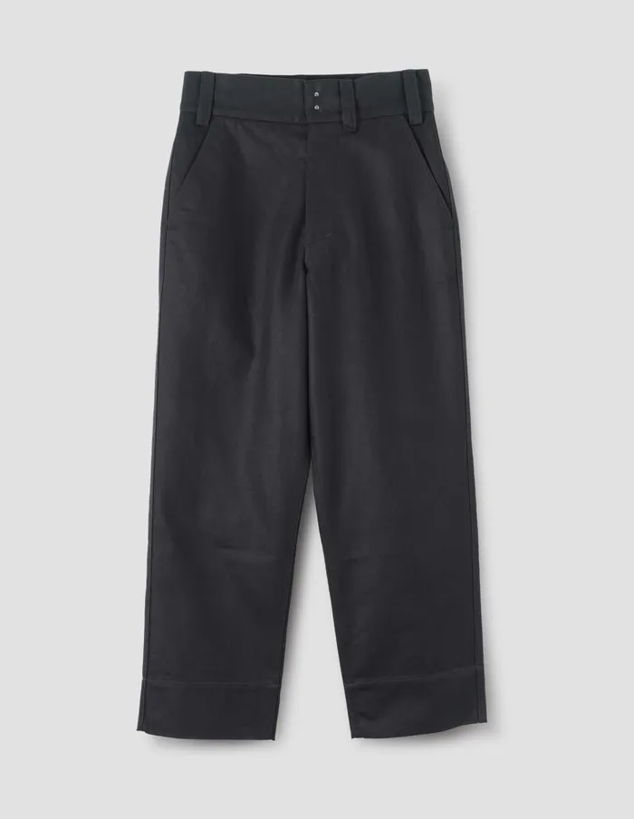 Men Mhl Wide Waistband Trouser Off Black Margaret Howell Trousers