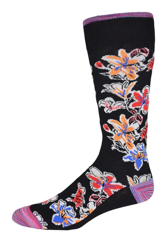 Men OBEROI MENS KNIT SOCKS Black Robert Graham Socks