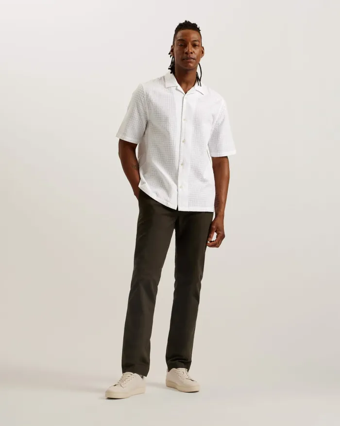 Men OISE 8211 Relaxed Fit Textured Cotton Shirt White Ted Baker Shirts Men OISE 8211 Relaxed Fit Textured Cotton Shirt White Ted Baker Shirts