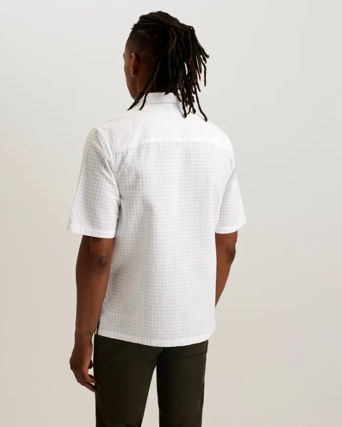 Men OISE 8211 Relaxed Fit Textured Cotton Shirt White Ted Baker Shirts Men OISE 8211 Relaxed Fit Textured Cotton Shirt White Ted Baker Shirts