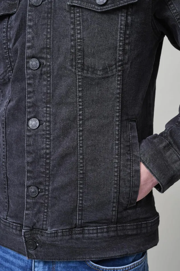 Men Outerwear Blend Outerwear Denim Black