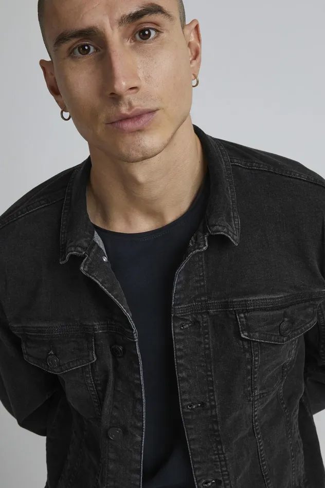 Men Outerwear Blend Outerwear Denim Black